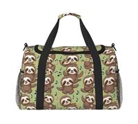 Funny Cute Animal Sloth Music Print Foldable Carry On Tote Large Capacity Hand Carry Bag for Airplane Weekend Getaways