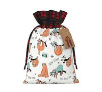 Funny Cute Animal Sloth Music Print Gift Reusable Bags Festive Drawstring Pouches Versatile Birthday Wedding Favors