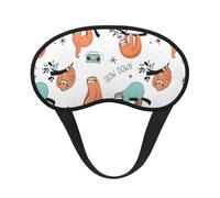 Funny Cute Animal Sloth Music Print Soft Comfortable Eye Mask for Sleeping Light Blocking Nap Travel Camping Night Rest