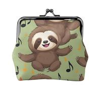 Funny Cute Animal Sloth Music Print Versatile Coin Purse Exquisite Mini Wallet Cute Change Pouch for Any Occasion