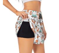 Funny Cute Animal Sloth Music Women's Athletic Shorts Cycling Activewear Running Yoga Workout Sport Exercise Black