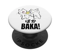 Funny Cute Anime Baka Cat Kitten Slap - Baka Japanese PopSockets Adhesive PopGrip