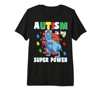 Funny Cute Autism is My Superpower Dinosaur T-Rex Boys Kids Premium T-Shirt