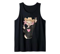 Funny Cute Axolotl Kawaii Anime Chibi Peace Signs Graphic Tank Top