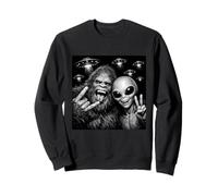 Funny Cute Big Smile Bigfoot Alien Selfie Conspiracy Lovers Sweatshirt