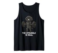 Funny Cute Black Labrador Workout Gym Weightlifting Fitness Tank Top