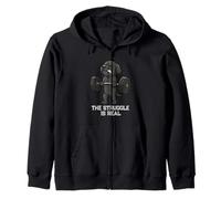Funny Cute Black Labrador Workout Gym Weightlifting Fitness Zip Hoodie