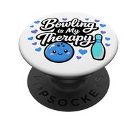 Funny Cute Bowling Is My Therapy PopSockets Adhesive PopGrip