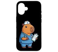 Funny Cute Capybara Nurse Scrubs Stethoscope Medical Tee Case for iPhone 16