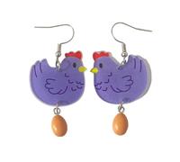 Funny Cute Cartoon Hen Chicken Egg Dangle Earrings Handmade Lightweight Acrylic Farm Chicken Animal Earrings for Women Holiday Party Jewelry Gifts, Acrylic, No Gemstone