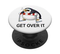 Funny Cute Cartoon Penguin Hurdle Jump Fail PopSockets Adhesive PopGrip