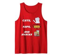 Funny Cute Cats Naps Snacks Cat Mom Snack Lover Nap Time Tank Top