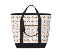 Funny Cute Corgi Dog Baseball Insulated Cooler Bag, Large Cooler Tote Bags Insulated for Food, Insulated Grocery Shopping Bags with Zippered Top for Travel Picnic