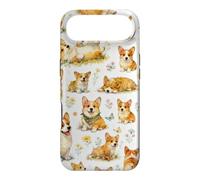 Funny Cute Corgi Happy Kawaii Dogs And Floral Pattern Case for iPhone Air