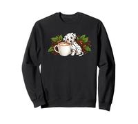 Funny Cute Dalmatian Puppy Dog A Cup Of Coffee In The Morning Sweatshirt