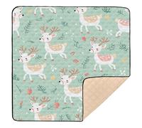 Funny Cute Deer Soft Thick Baby Kick Crawling Mat for Floor Comfortable Foldable Activity Entertainment Mat for Newborns Babies Infants Toddlers, 50'' x 50''