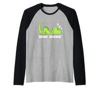 Funny Cute Dinosaur Dino Snore Sleep Pajamas PJ Women Kids Raglan Baseball Tee