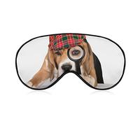 Funny Cute Dog Beagle Sleep Mask Blindfold for Sleeping Elastic Blackout Eye Mask Cover for Full Night's Sleep Travel and Nap