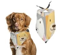 Funny Cute Dog Faces Dog Bandanas Puppy Cat Kerchief Scarf Pet Triangle Bandana for Christmas