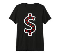 Funny Cute Dollar Sign with Hearts Red Wealth Money Fun Premium T-Shirt