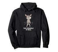 Funny Cute Donkey Workout Gym Fitness Weightlifting Deadlift Pullover Hoodie