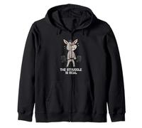 Funny Cute Donkey Workout Gym Fitness Weightlifting Deadlift Zip Hoodie