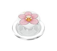 Funny Cute Duck Looking Through Cherry Blossom PopSockets PopGrip for MagSafe