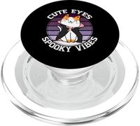 Funny Cute Eyes Spooky Vibes Kawaii Cat Halloween Costume PopSockets PopGrip for MagSafe