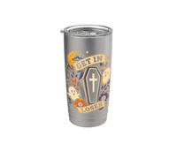 Funny Cute Ghost Coffin Get in Loser Spooky Halloween Stainless Steel Insulated Tumbler