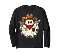 Funny Cute Ghost Cowboy Halloween Costume Long Sleeve T-Shirt