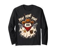 Funny Cute Ghost Cowboy Halloween Costume Long Sleeve T-Shirt