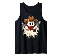 Funny Cute Ghost Cowboy Halloween Costume Tank Top