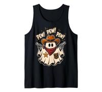 Funny Cute Ghost Cowboy Halloween Costume Tank Top