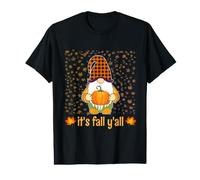 Funny Cute Gnome Holding Pumpkin Autumn It's Fall Y'all Value Graphic T-Shirt