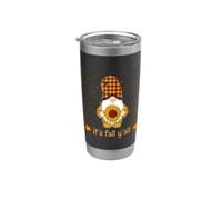 Funny Cute Gnome Holding Sunflower Autumn It's Fall Y'all Stainless Steel Insulated Tumbler