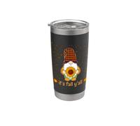 Funny Cute Gnome Holding Sunflower Autumn It's Fall Y'all Stainless Steel Insulated Tumbler