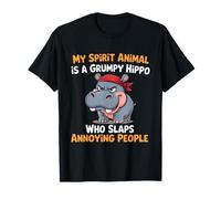 Funny Cute Grumpy Hippo Humor Sarcastic T-Shirt