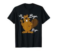Funny Cute Happy Big Bellly Beaver Sayng Bye - TAKE Care T-Shirt