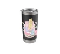 Funny & Cute Happy Pills Cat Mental Health Meme Pet Lover Stainless Steel Insulated Tumbler