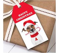 Funny Cute Jack Russell Dog Christmas Gift Tags (Present Favor Labels)