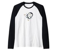 Funny Cute Karate Penguin Kids Martial Arts Raglan Baseball Tee