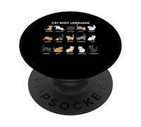 Funny Cute Kitten Cat Body Language for Cat Lovers PopSockets Adhesive PopGrip