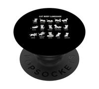 Funny Cute Kitten Cat Body Language for Cat Lovers PopSockets Adhesive PopGrip