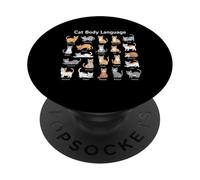 Funny Cute Kitten Cat Body Language for Cat Lovers PopSockets Adhesive PopGrip