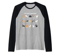 Funny Cute Kitten Cat Body Language for Cat Lovers Raglan Baseball Tee