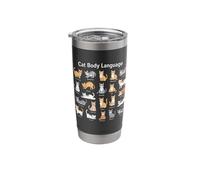 Funny Cute Kitten Cat Body Language for Cat Lovers Stainless Steel Insulated Tumbler