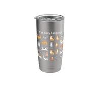 Funny Cute Kitten Cat Body Language for Cat Lovers Stainless Steel Insulated Tumbler