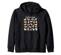 Funny Cute Kitten Cat Body Language for Cat Lovers Zip Hoodie