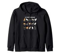 Funny Cute Kitten Cat Body Language for Cat Lovers Zip Hoodie