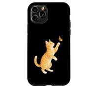 Funny Cute Orange Tabby Cat Playing With Monarch Butterfly Case for iPhone 11 Pro